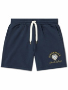 Casablanca - For The Peace Embroidered Organic Cotton-Jersey Drawstring Shorts - Blue