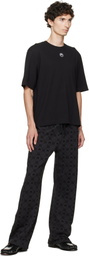 Marine Serre Black Moonogram Flocked Fleece Sweatpants