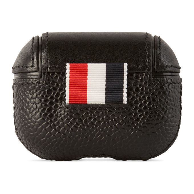 Thom Browne Black Leather AirPods Pro Case Thom Browne