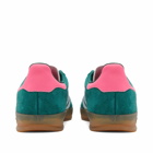Adidas Men's Gazelle Indoor Sneakers in Collegiate Green/Ftwr White/Lucid Pink