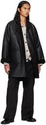 System Black Classic Muffler Faux-Shearling Coat