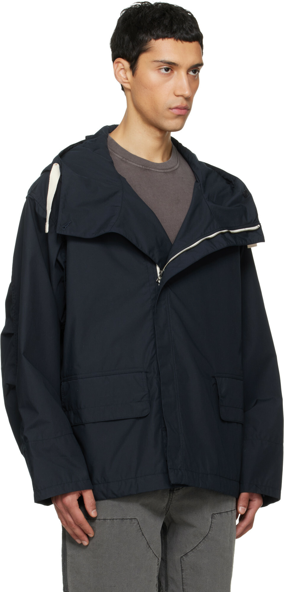 nanamica Navy Hooded Deck Jacket