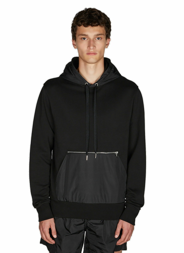 Photo: Faille Panel Hooded Sweatshirt in Black