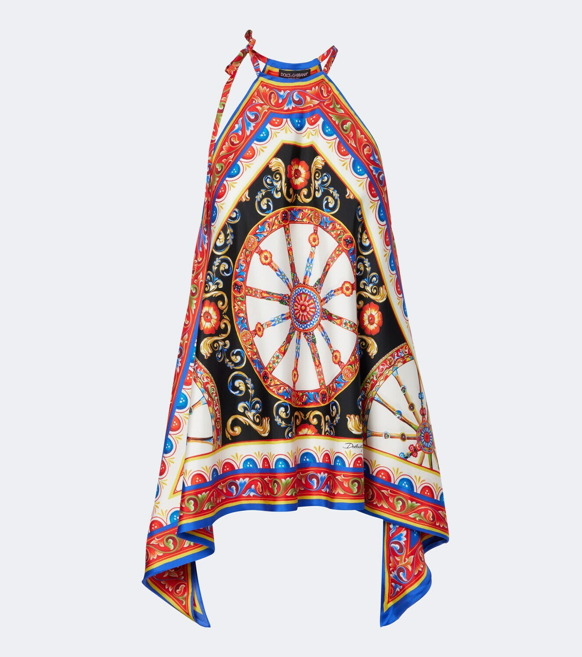 Dolce&Gabbana Carretto silk twill halterneck top