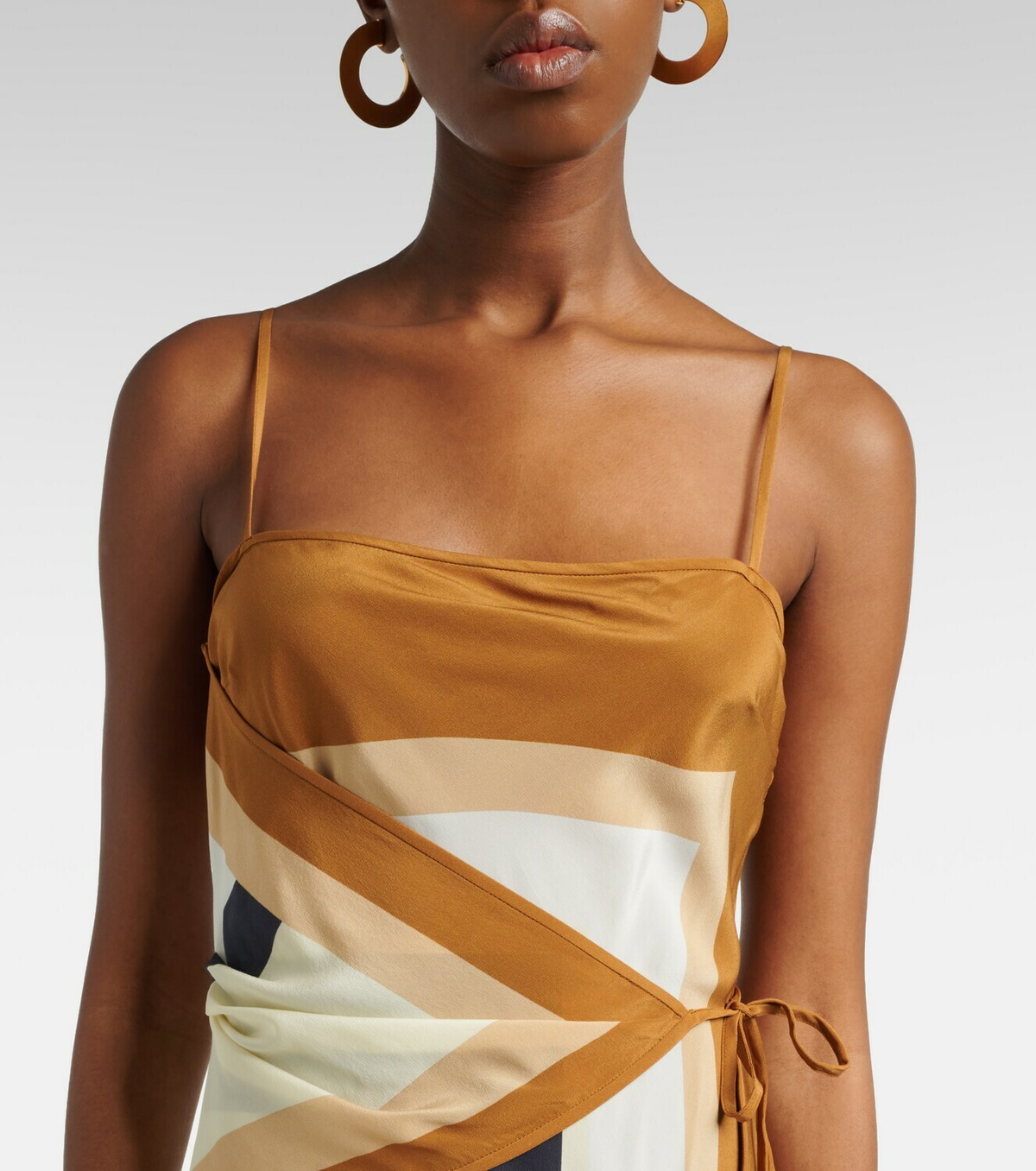 SIR Printed silk maxi dress