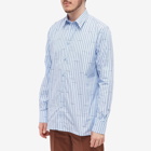 Givenchy Men's Repeat Logo Long Sleeve Stripe Shirt in Baby Blue