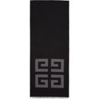 Givenchy Black and Grey 4G Woven Scarf