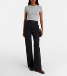 Saint Laurent Cassandre ribbed-knit cotton T-shirt