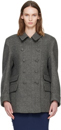 AARON ESH Gray Wool Peacoat
