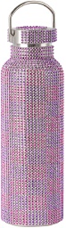 Collina Strada Purple & Pink Checker Rhinestone Water Bottle