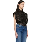 Versace Black Embossed-Logo Leather Vest