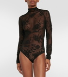 Alaïa Floral mesh bodysuit