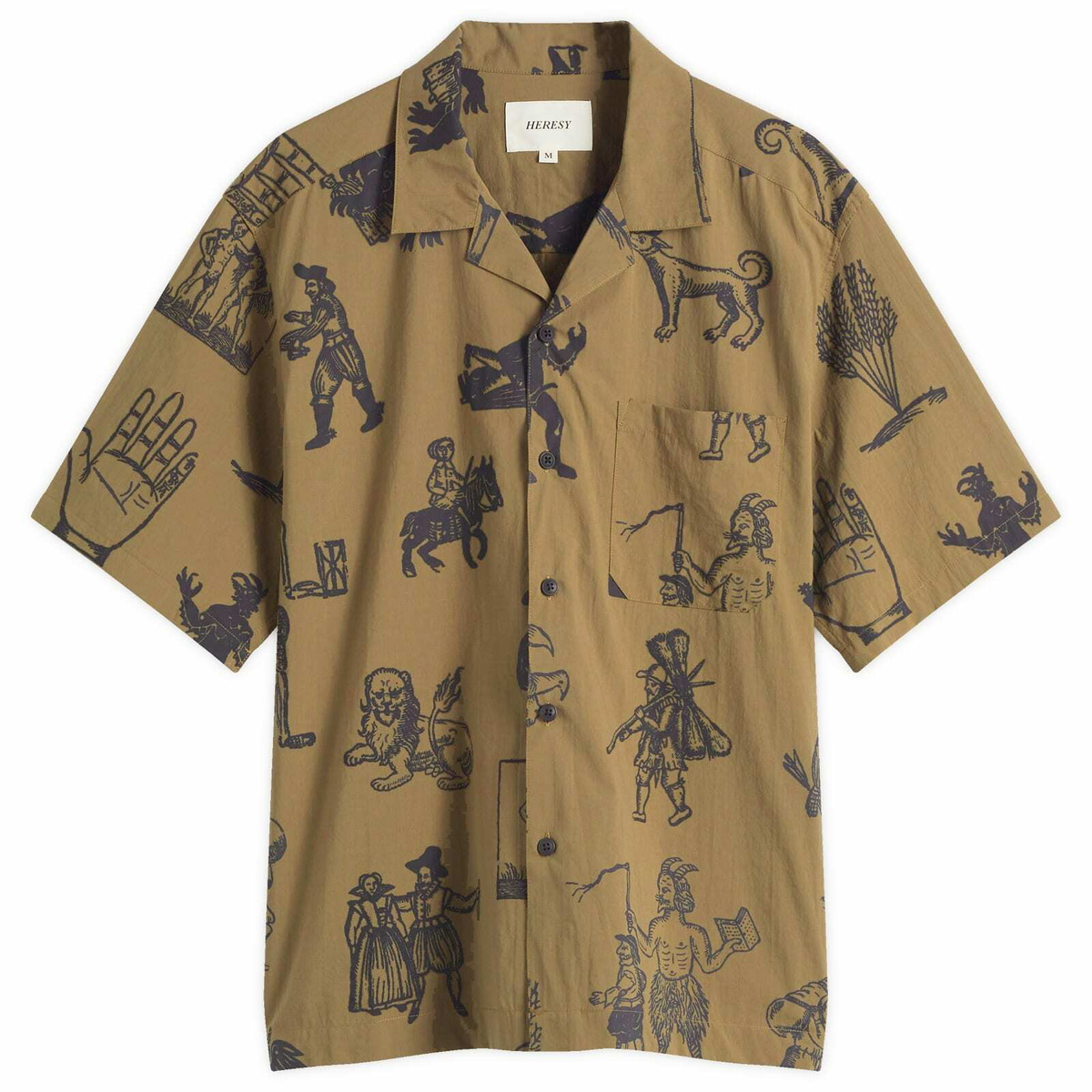 Heresy Men's Woodcut Shirt in Green