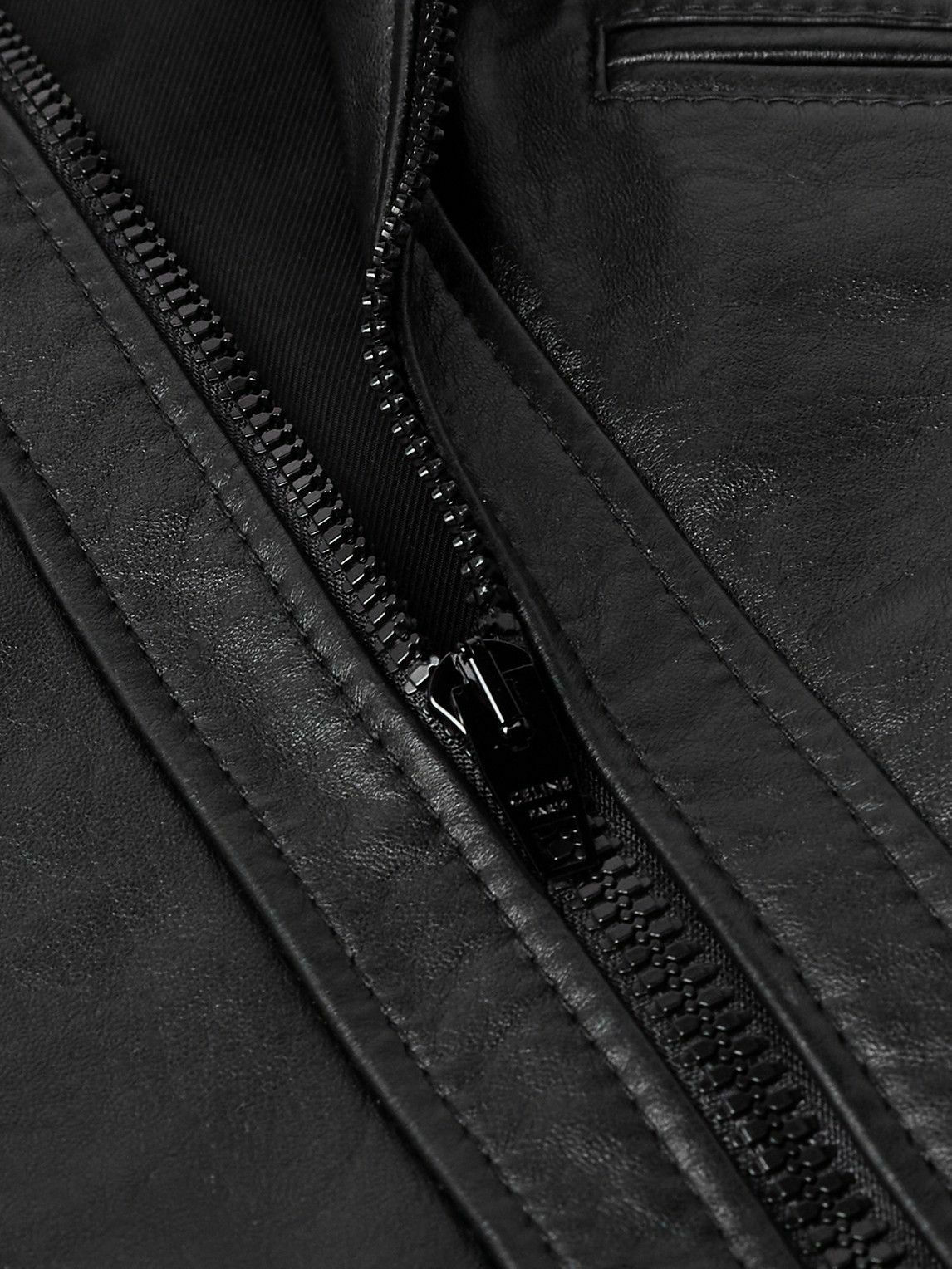 CELINE - Panelled Leather Jacket - Black