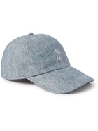 Brunello Cucinelli - Logo-Embroidered Linen Baseball Cap - Blue