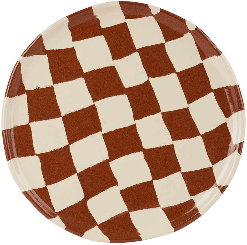Henry Holland Studio Brown & White Check Dinner Plate