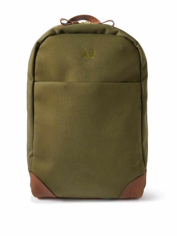 Photo: Bennett Winch - Logo-Embroidered Leather-Trimmed Cotton-Canvas Backpack