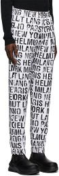 Helmut Lang White All-Over Jogger Lounge Pants