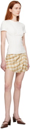 JUNEYEN Tan Layered Miniskirt