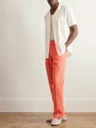 120% - Tapered Linen Trousers - Orange