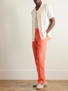 120% - Tapered Linen Trousers - Orange