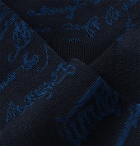 Berluti - Scritto Logo-Intarsia Cotton Socks - Blue