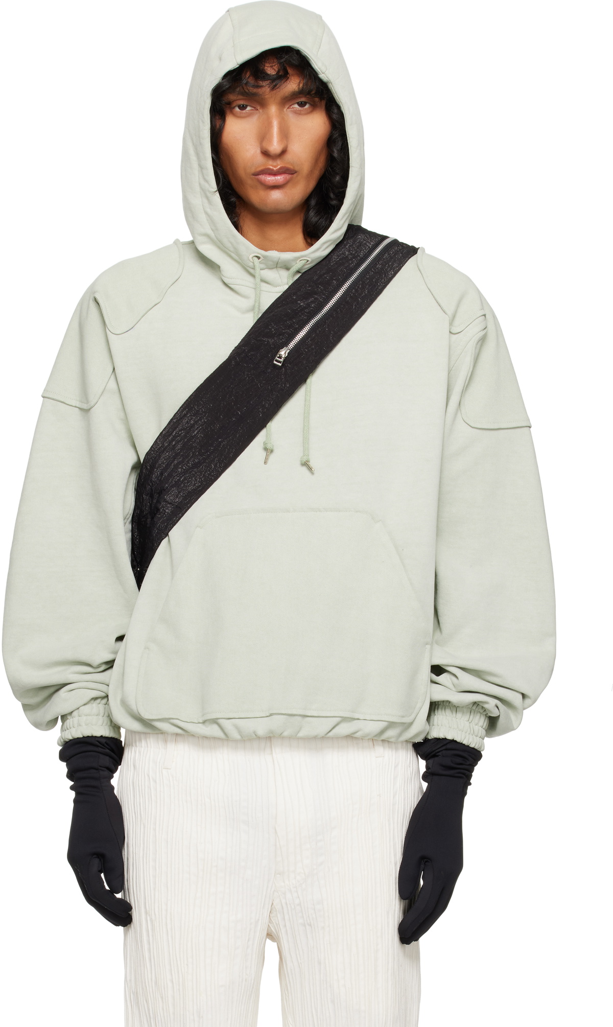 Tondolo Green Paneled Hoodie