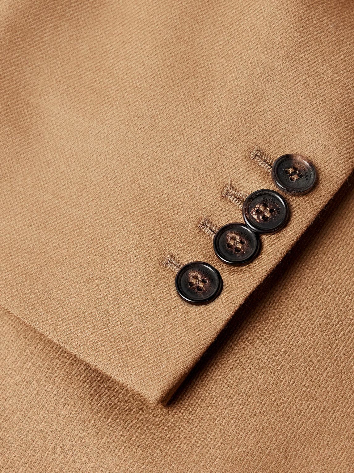 Incotex - Slim-Fit Double-Breasted Virgin Wool-Blend Flannel Suit Jacket - Neutrals