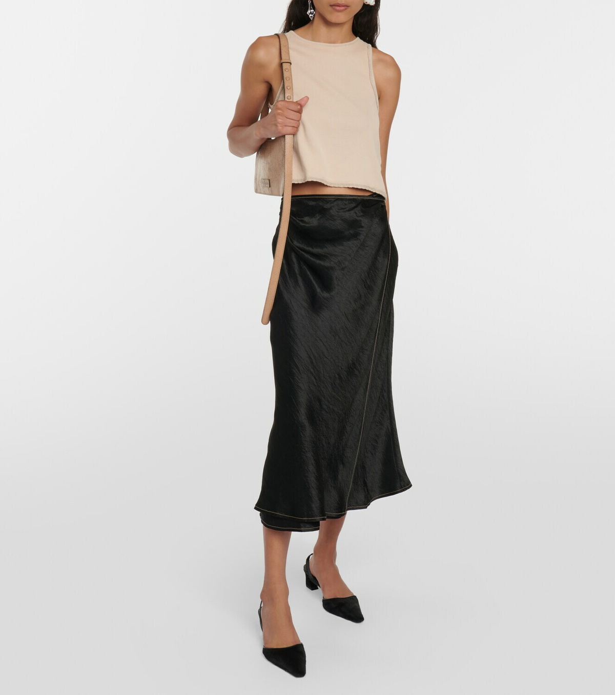 スカート Acne Studios Satin Skirt With Ruches Acne Studios Satin Wrap Skirt Black – Neighbour
