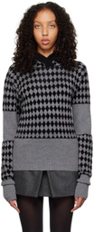 Maximilian Davis Black & Gray Harlequin Hoodie