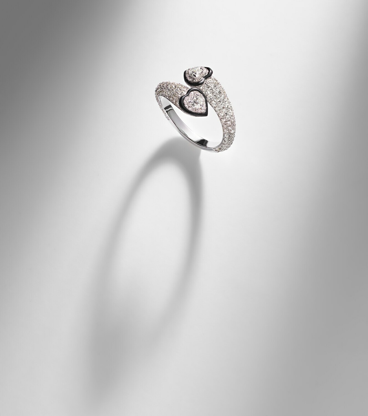 Kamyen Double Crush 18kt white gold ring with diamonds