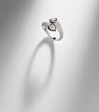 Kamyen Double Crush 18kt white gold ring with diamonds