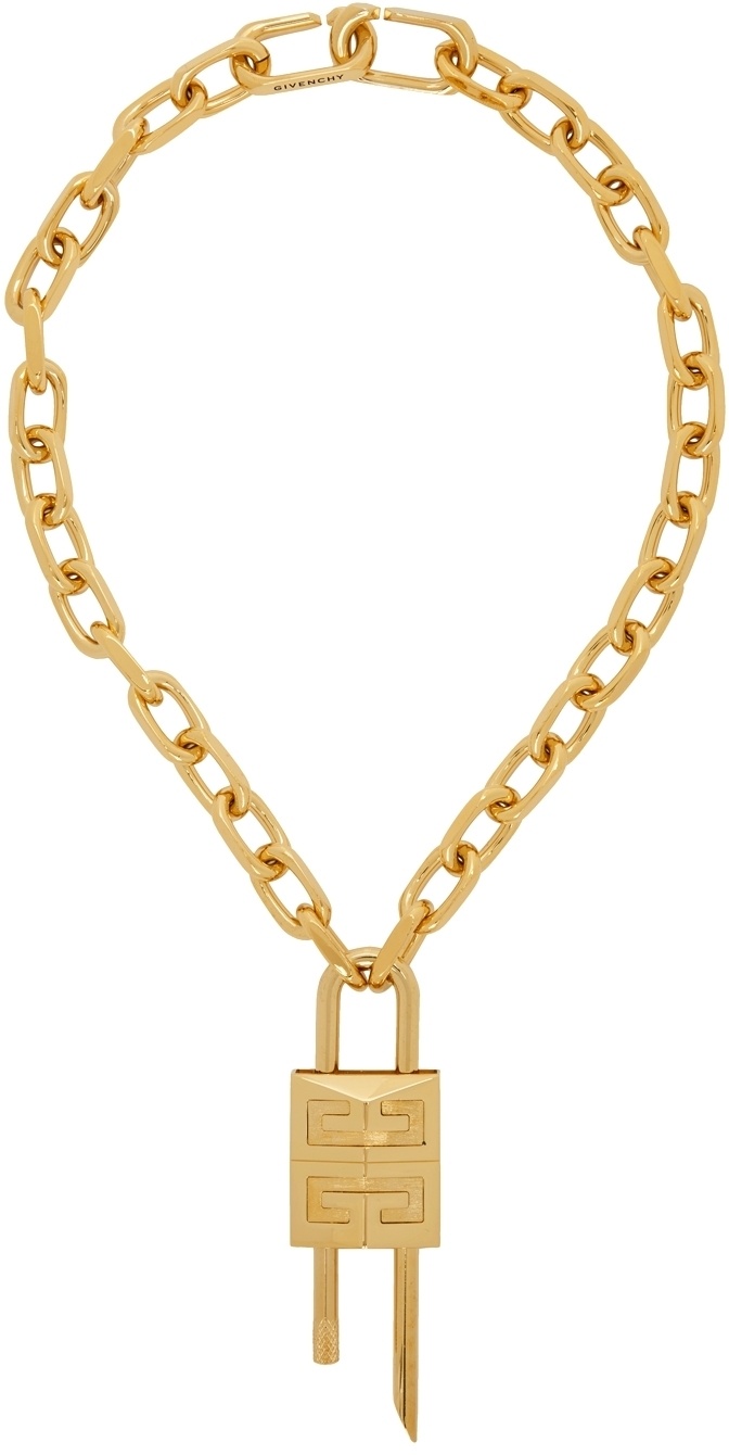 Givenchy Silver Mini Lock Necklace | Lyst UK