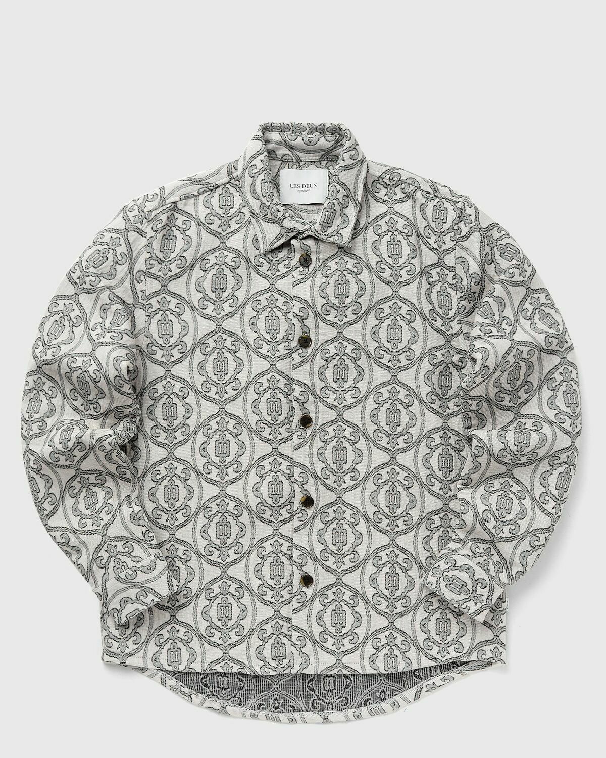 Les Deux Akira Jacquard Overshirt Grey Longsleeves Les Deux