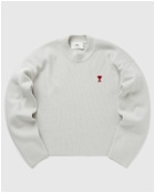 Ami Paris Red Adc Crewneck Sweater Beige - Mens - Pullovers