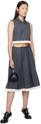 Shushu/Tong Gray Pleated Maxi Skirt