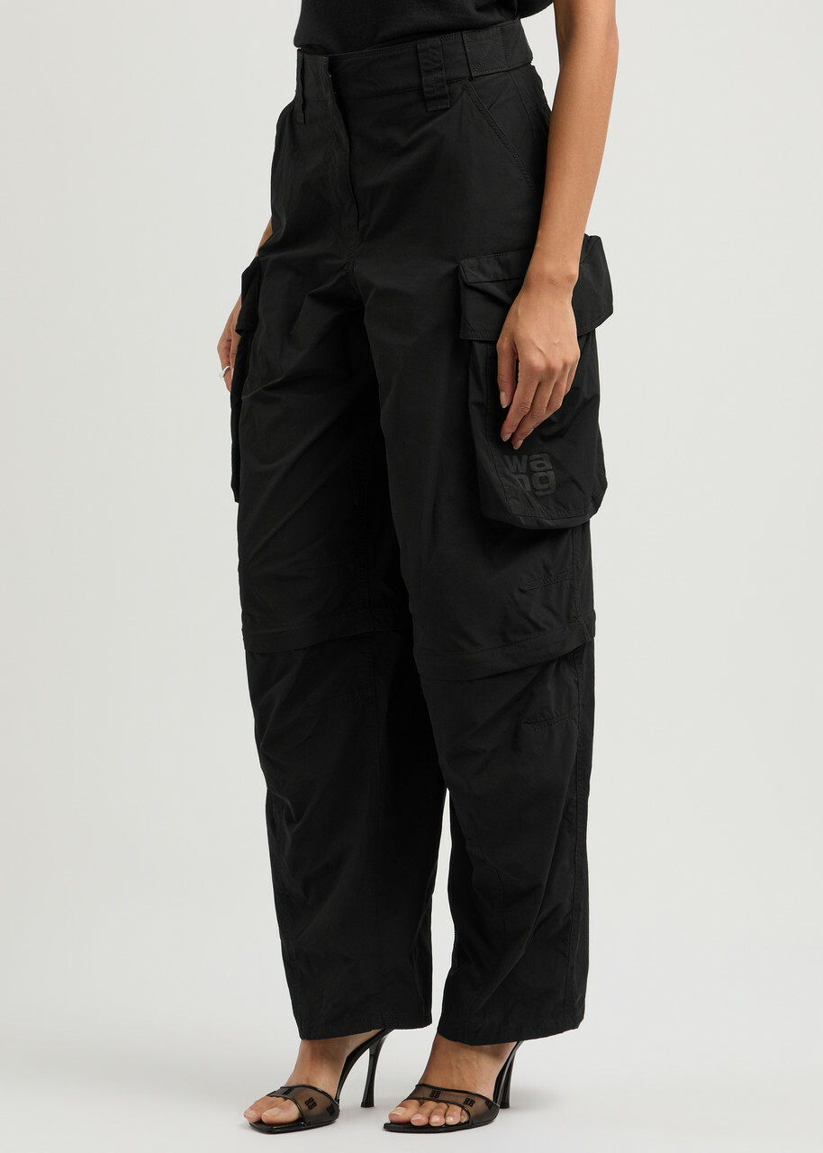 【関税&送料込】Alexanderwang.T Pants Alexander Wang puff-logo Cotton Track Pants | Black | FARFETCH