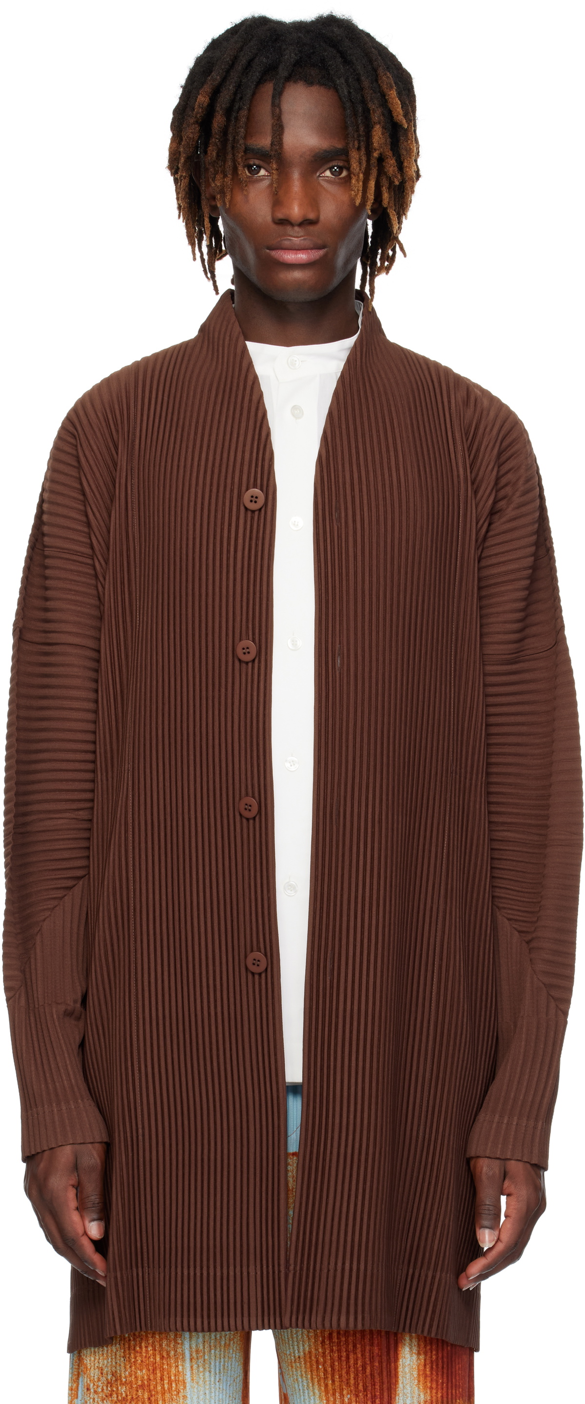 HOMME PLISSE WOOL LIKE LIGHTブラウンサイズ1　コート HOMME PLISSE WOOL LIKE LIGHTブラウンサイズ1 コート HOMMEPLISSÉ