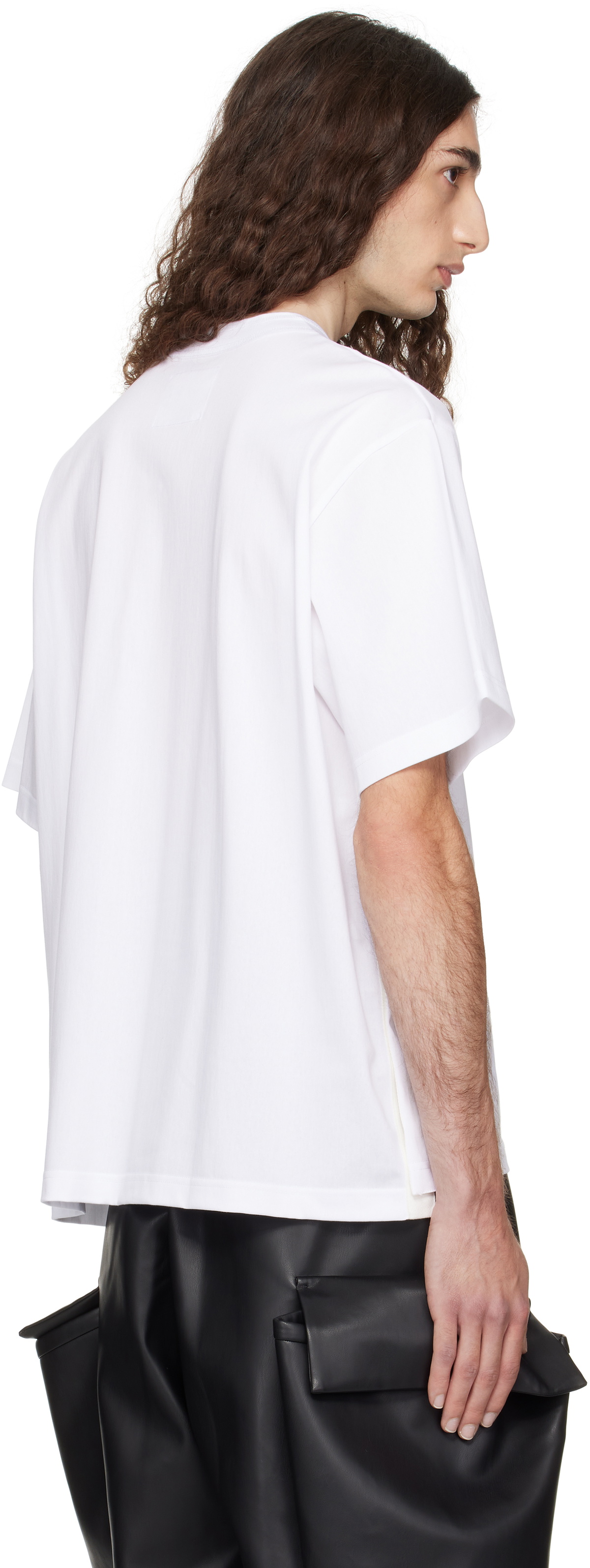 sacai White 'S' Cotton Jersey T-shirt Sacai