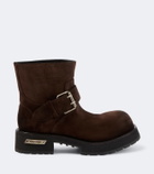Balenciaga Venom suede biker boots