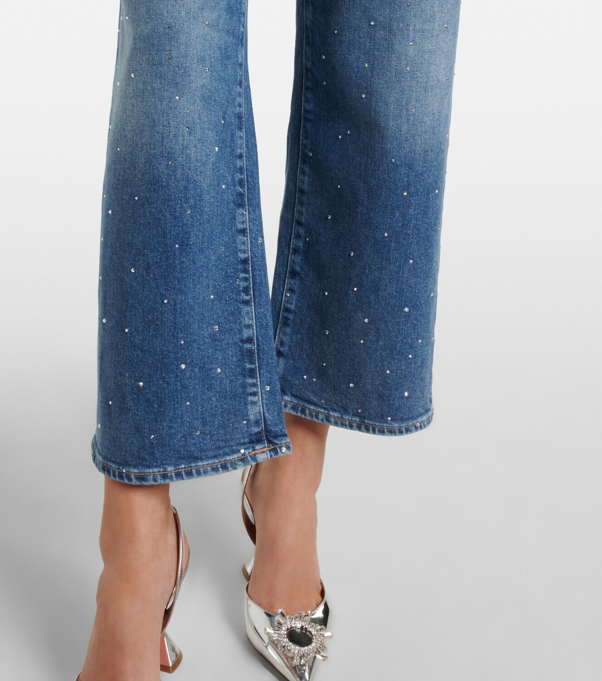 7 For All Mankind Stovepipe embellished straight jeans