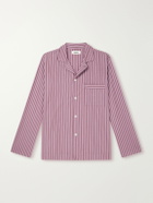 TEKLA - Striped Organic Cotton-Poplin Pyjama Shirt - Pink