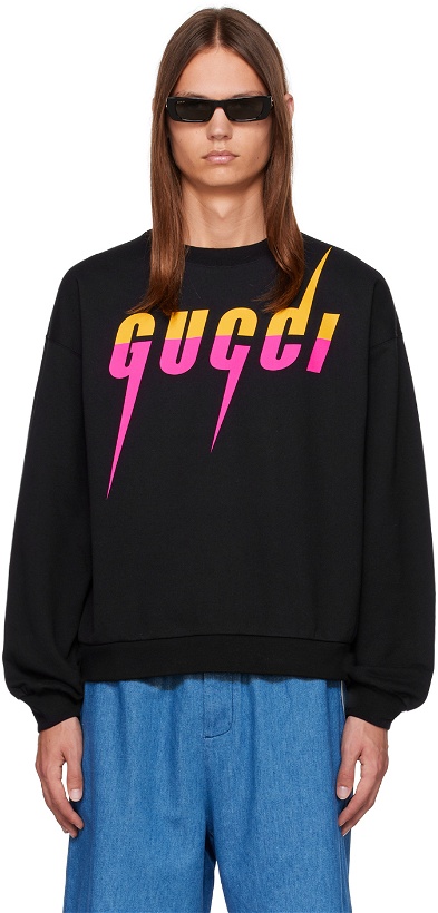 Photo: Gucci Black Printed Sweatshirt