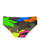 MC2 Saint Barth Man Swim Briefs With Multicolor Camouflage Print