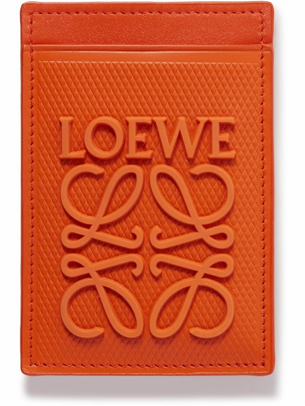 Photo: Loewe - Logo-Appliquéd Textured-Leather Cardholder