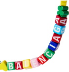 BALENCIAGA - Logo-Debossed Beaded Leather and Silver-Tone Beaded Bracelet - Multi