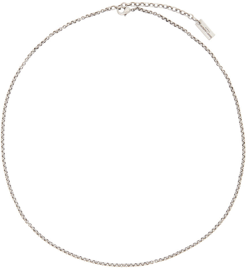 Saint Laurent Silver Short Necklace