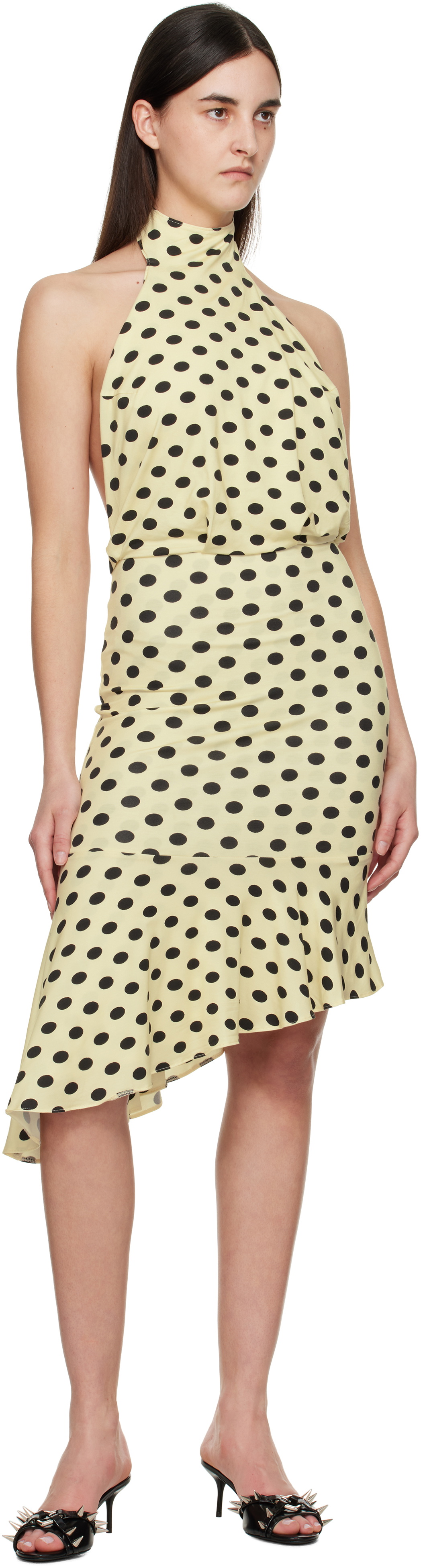 Miaou Yellow & Black Karina Midi Dress