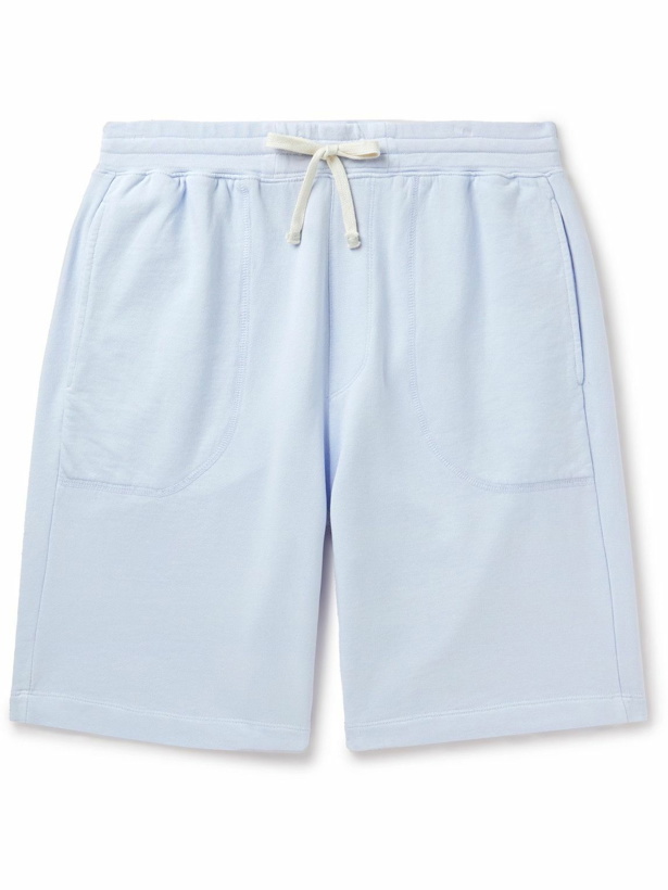 Photo: Altea - Barkley Straight-Leg Cotton-Jersey Drawstring Bermuda Shorts - Blue