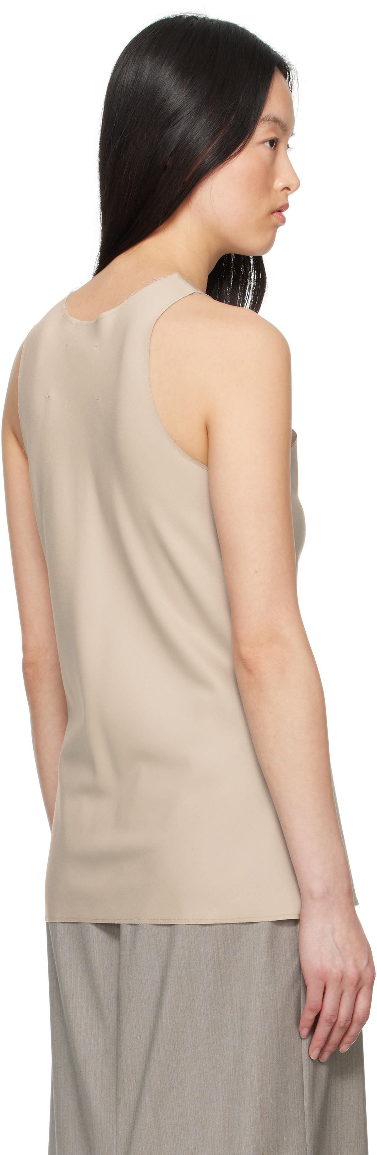 Gabriela Coll Garments Beige No.73 Summer Wool Tank Top